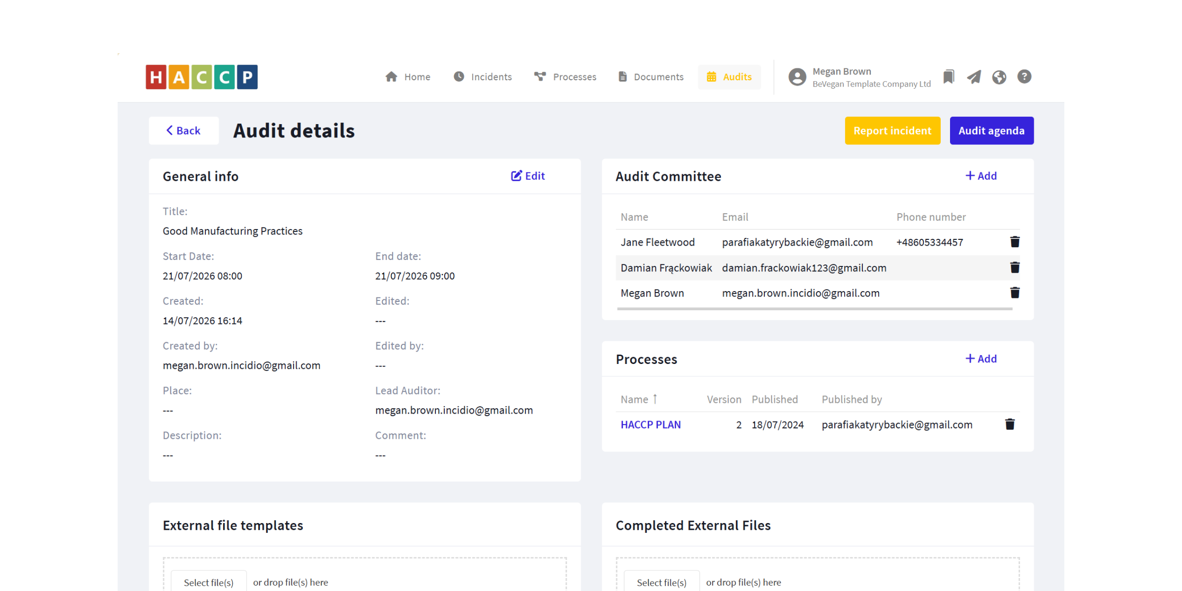 Forms and audits